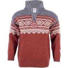Bruna Stickade tröjor Barnkläder Marius Kids Wool Sweater with Zip - Rust