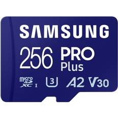 Samsung Minneskort Samsung PRO Plus microSDXC Class 10 UHS-I U3 V30 A2 180/130MB/s 256GB +SD adapter