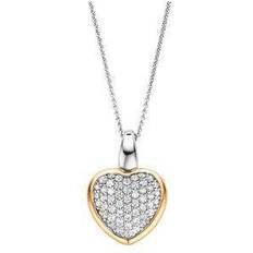 Ti Sento Halsband Ti Sento Women's Gold Plated Silver Cubic Zirconia Heart Necklace