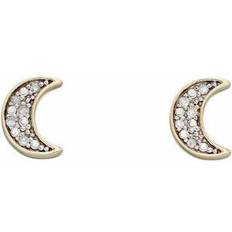 Elements gold moon diamond stud earrings gold/silver