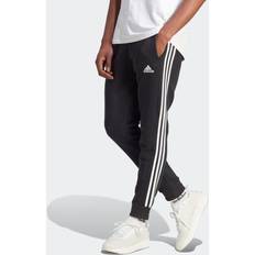 Adidas Herr Byxor & Shorts adidas Essentials Fleece 3-stripes Tapered Cuff Byxor Sport Black/White