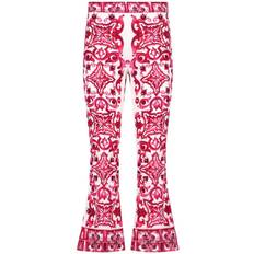 Dolce & Gabbana Dam Byxor Dolce & Gabbana Charmeuse Flared Pants with Maiolica Print