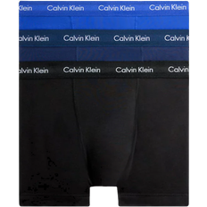 Calvin Klein Kalsonger Calvin Klein Cotton Stretch Trunks 3-pack - Cobalt Blue/Night Blue/Black