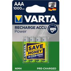 AAA (LR03) - Batterier Batterier & Laddbart Varta AAA Accu Rechargeable Power 1000mAh 4-pack
