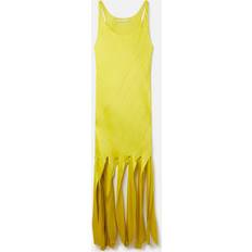 Stella McCartney Långa klänningar Stella McCartney Yellow Fringed Maxi Dress 8301 Lime IT