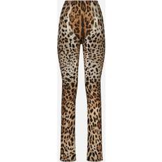 Dolce & Gabbana Dam Byxor Dolce & Gabbana Leopard-print marquisette pants