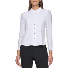 Dam - Långa ärmar - Oxfordskjortor Tommy Hilfiger Women's Long Sleeve Collared Button Front Top - White