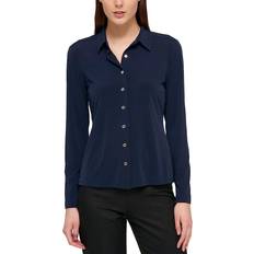 Dam - Långa ärmar - Oxfordskjortor Tommy Hilfiger Women's Long Sleeve Collared Button Front Top - Midnight