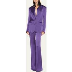 Tom Ford Double-breasted satin blazer purple