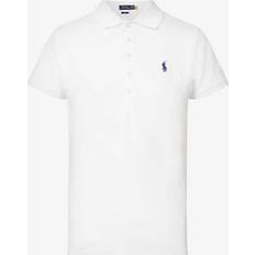 Polo Ralph Lauren Dam Överdelar Polo Ralph Lauren Mens White Logo-embroidered Cotton-blend T-shirt