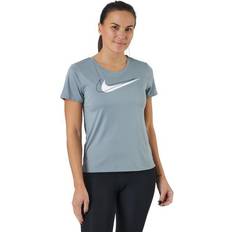 Nike Dam - Kort ärmar - Polyester - Vita T-shirts Nike Dri-fit Swoosh Run Women's Run Particle Grey/white