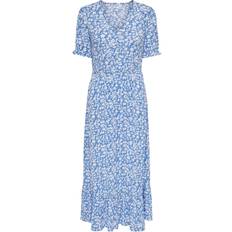 46 - Blommiga - Långa klänningar Kläder Only Chianti Short Sleeve Dress - Marina