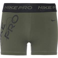Nike Pro Women's Mid-Rise 8cm approx. Graphic Shorts Green