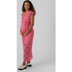 Bomull - Dam - Enfärgade - Långa klänningar Mamalicious Mammaklänning för kvinnor, sangria sunset