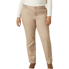 Lee Byxor Lee Women's Wrinkle Free Relaxed Fit Straight Leg Pant (Plus) - Flax
