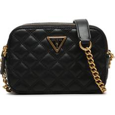 Guess Axelremsväskor Guess Giully Quilted Camera Crossbody Bag - Black Floral Print