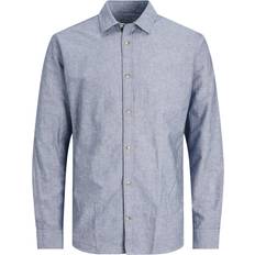 Jack & Jones Skjortor Jack & Jones Essentials – Blå linneskjorta