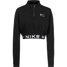 Nike Air Crop 1/4 Zip Top, Black/White