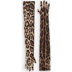 Dolce & Gabbana Handskar & Vantar Dolce & Gabbana Long leopard-print stretch satin gloves