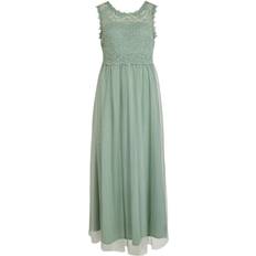 Bomull - Dam - Enfärgade - Långa klänningar Vila Blonde Maxi Dress - Green Milieu