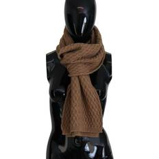Bruna Halsdukar & Sjalar Dolce & Gabbana Dark Brown Wrap Shawl Knitted Camel WoMens Scarf Leather archived One