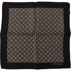 Dolce & Gabbana Accessoarer Dolce & Gabbana Black Patterned DG Logo Square Handkerchief Scarf