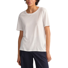 Gant Dam - Vita T-shirts & Linnen Gant Drape T-shirt - White