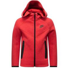 Nike Överdelar Barnkläder Nike Older Boy's Sportswear Tech Fleece Hoodie - Light University Red Heather/Black/Black