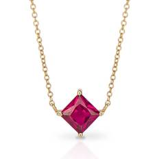 Elements Princess cut lab created ruby necklace GN376R