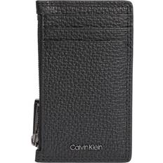 Calvin Klein Korthållare Calvin Klein Leather Cardholder with Zip - BLACK One