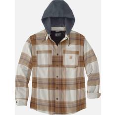 Carhartt Jackor Carhartt Men's Mens Flannel Sherpa Lined Hooded Shirt Jacket Brown