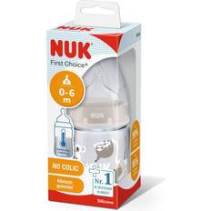 Nuk Maskintvättbar Nappflaskor Nuk First Choice nappflaska 0–6 månader Temperaturkontroll Antikolikventil 150 ml BPA-fri Dinapp i silikon