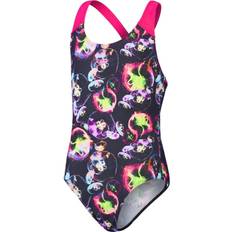 Svarta Baddräkter Barnkläder Speedo Girls' Allover Splashback Swimsuit Black/Pink