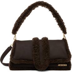 Jacquemus Womens Dark Brown Le Bambimou Shearling Shoulder bag