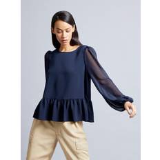 French Connection Tröjor French Connection Georgett Crepe Peplum Blouse