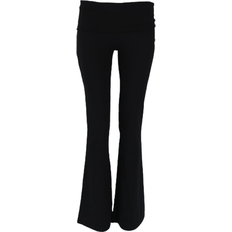Dam - Elastan/Lycra/Spandex Byxor Gina Tricot Soft Touch Folded Flare Trousers - Black