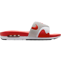 Nike Herr - Röda Tofflor & Sandaler Nike Air Max 1 - White/Black/Light Neutral Grey/University Red