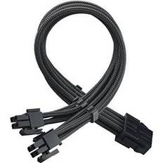 Silverstone Elkablar Silverstone Sst-pp07e-eps8b, 4 4 pin black sleeve extension cable, 18awg, black cable co
