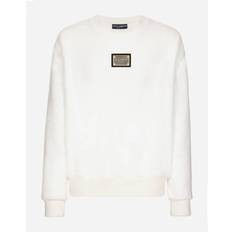 Dolce & Gabbana Herr - Sweatshirts Tröjor Dolce & Gabbana Logo Plaque Crewneck Sweatshirt White
