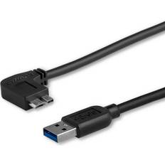 En kontakt - USB A-USB Micro-B - USB-kabel Kablar StarTech USB A - USB Micro B 3.0 Angled M-M 1m