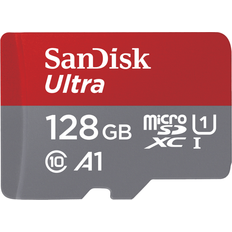 128 GB - U1 - microSDXC Minneskort SanDisk Ultra MicroSDXC Class 10 UHS-I U1 A1 140MB/s 128GB +SD adapter