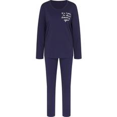 Blåa - Dam Pyjamasar Triumph Schlafanzug, Baumwolle, U-Ausschnitt, für Damen, blau