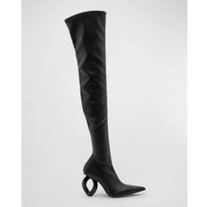 JW Anderson Chain over-the-knee leather boots black