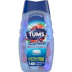 Tums Smoothies Extra Strength Antacid Tablets Berry Fusion 140 st