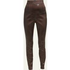 Dolce & Gabbana High-rise vinyl leggings brown
