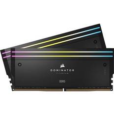 Corsair 64 GB - 6400 MHz - DDR5 RAM minnen Corsair Dominator Titanium RGB Black DDR5 6400MHz 2x32GB ECC (CMP64GX5M2B6400C32)