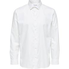 Selected Herr - Vita Skjortor Selected Ethan Long Sleeve Slim Fit Shirt - Bright White