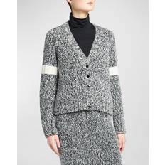 Moncler Cashmere Kläder Moncler Wool-Blend Button-Front Cardigan BLACK
