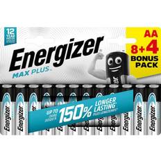 Energizer Alkaline Batteries Max Plus AA LR6 2550 mAh 1.5V Pack of 12