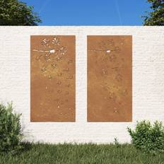 Stål Rabattkanter vidaXL Garden Wall Decorations 2pcs 105x55cm